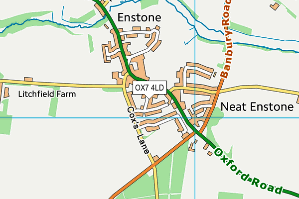 OX7 4LD map - OS VectorMap District (Ordnance Survey)