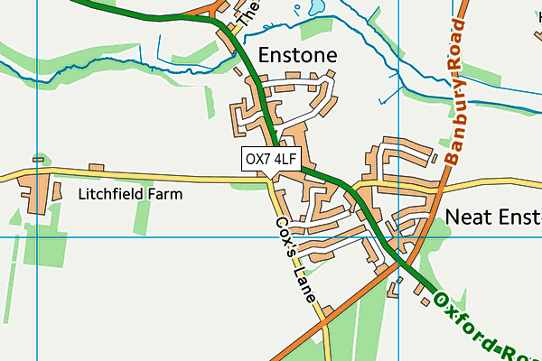 Enstone Sports And Social Club map (OX7 4LF) - OS VectorMap District (Ordnance Survey)