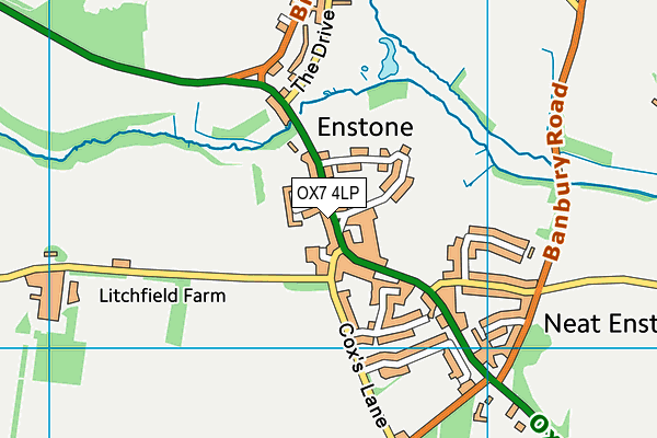 Enstone Primary School map (OX7 4LP) - OS VectorMap District (Ordnance Survey)