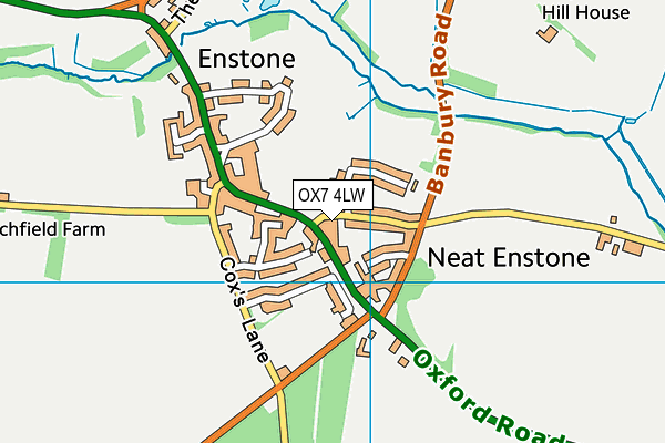 OX7 4LW map - OS VectorMap District (Ordnance Survey)