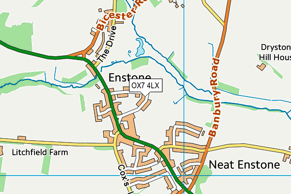 OX7 4LX map - OS VectorMap District (Ordnance Survey)