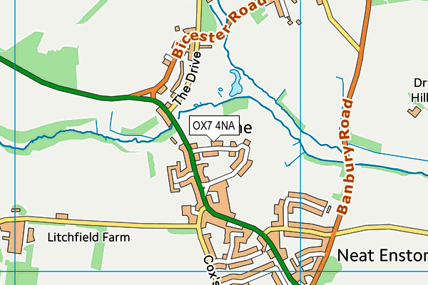 OX7 4NA map - OS VectorMap District (Ordnance Survey)