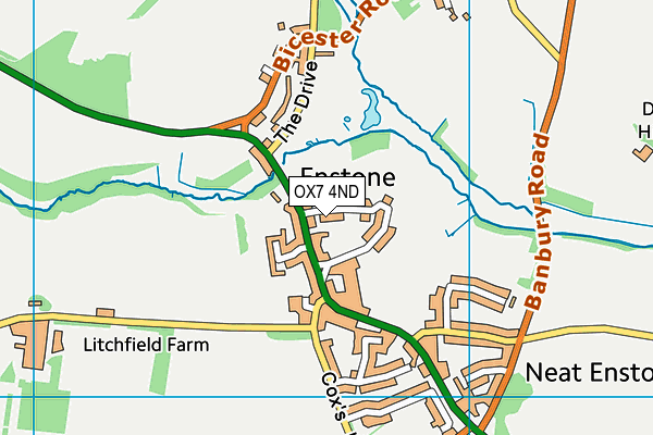 OX7 4ND map - OS VectorMap District (Ordnance Survey)