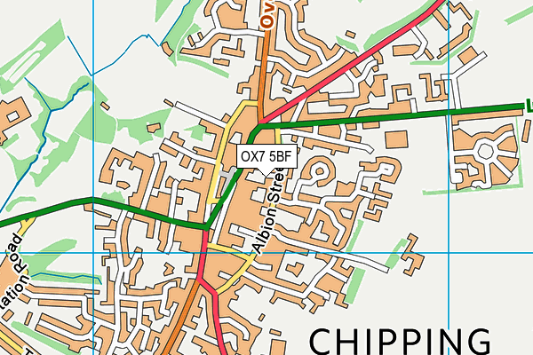 OX7 5BF map - OS VectorMap District (Ordnance Survey)