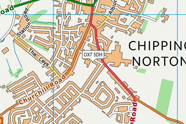 St Mary's Church of England (Aided) Primary School, Chipping Norton map (OX7 5DH) - OS VectorMap District (Ordnance Survey)