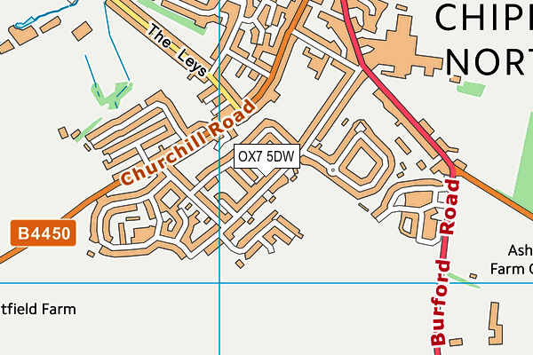 OX7 5DW map - OS VectorMap District (Ordnance Survey)