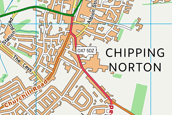 OX7 5DZ map - OS VectorMap District (Ordnance Survey)