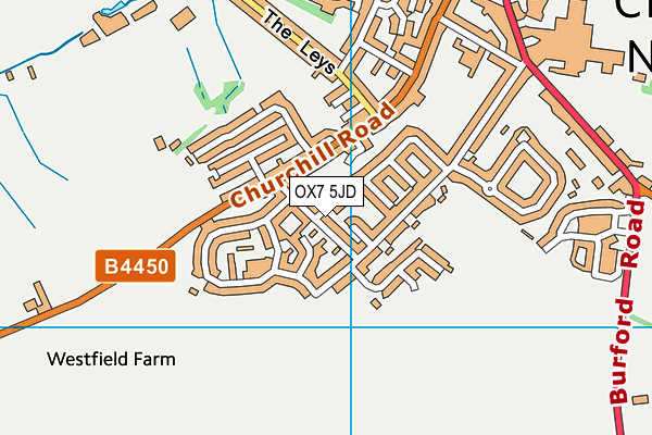 OX7 5JD map - OS VectorMap District (Ordnance Survey)