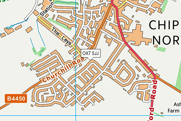 OX7 5JJ map - OS VectorMap District (Ordnance Survey)