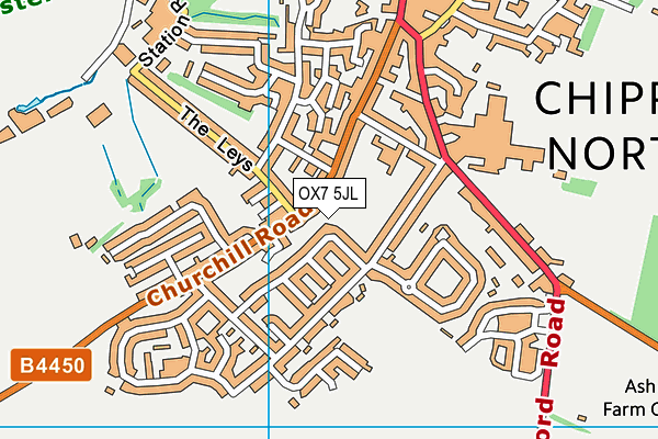 OX7 5JL map - OS VectorMap District (Ordnance Survey)