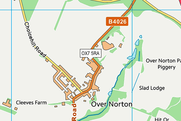 OX7 5RA map - OS VectorMap District (Ordnance Survey)