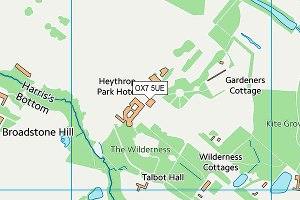 Heythrop Park Hotel Golf And Country Club map (OX7 5UE) - OS VectorMap District (Ordnance Survey)
