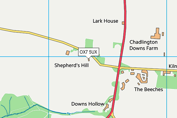 OX7 5UX map - OS VectorMap District (Ordnance Survey)