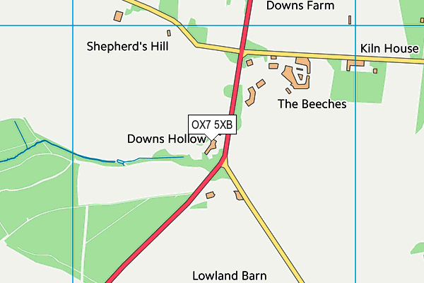 OX7 5XB map - OS VectorMap District (Ordnance Survey)