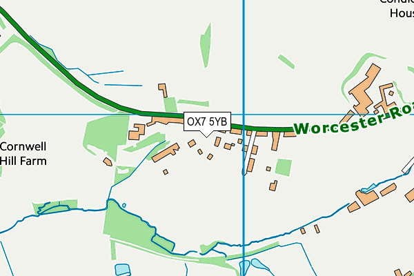 OX7 5YB map - OS VectorMap District (Ordnance Survey)