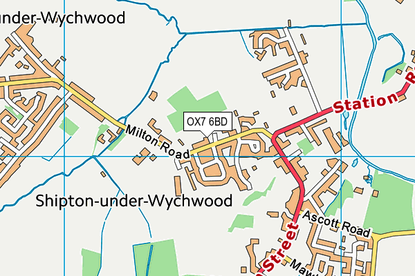 Wychwood C Of E Primary School map (OX7 6BD) - OS VectorMap District (Ordnance Survey)