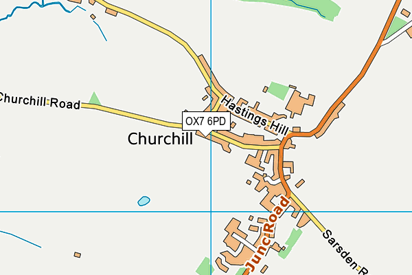 OX7 6PD map - OS VectorMap District (Ordnance Survey)