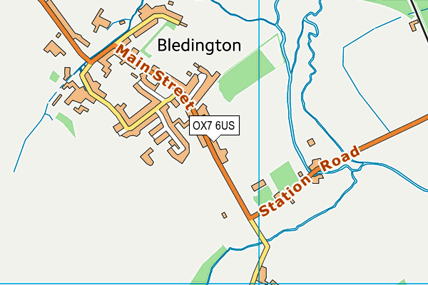 Bledington Primary School map (OX7 6US) - OS VectorMap District (Ordnance Survey)