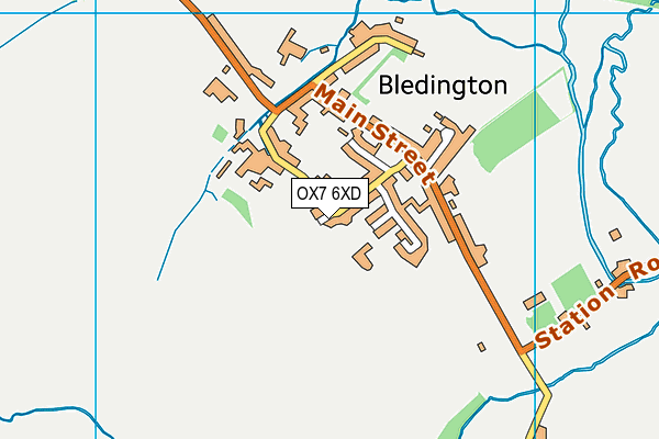 OX7 6XD map - OS VectorMap District (Ordnance Survey)