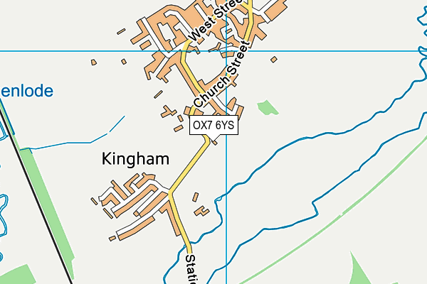 Kingham Playing Field map (OX7 6YS) - OS VectorMap District (Ordnance Survey)