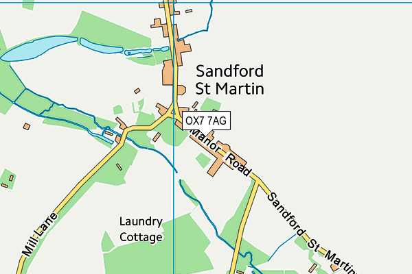 OX7 7AG map - OS VectorMap District (Ordnance Survey)