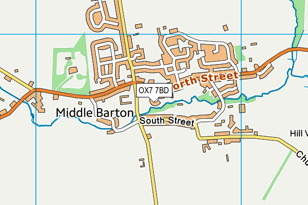 OX7 7BD map - OS VectorMap District (Ordnance Survey)