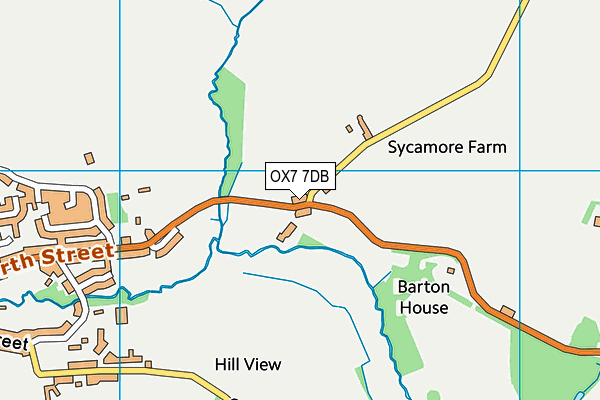 OX7 7DB map - OS VectorMap District (Ordnance Survey)