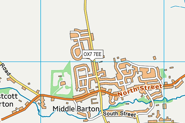 Middle Barton Jubilee Playing Field map (OX7 7EE) - OS VectorMap District (Ordnance Survey)