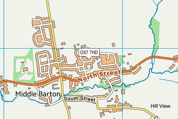 OX7 7HD map - OS VectorMap District (Ordnance Survey)