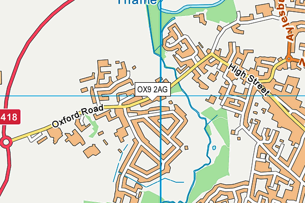 OX9 2AG map - OS VectorMap District (Ordnance Survey)