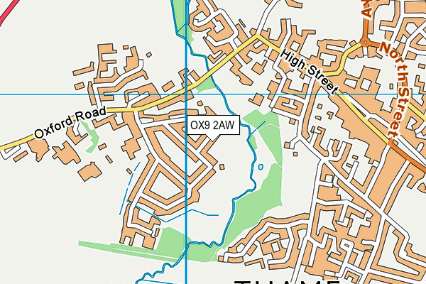 OX9 2AW map - OS VectorMap District (Ordnance Survey)