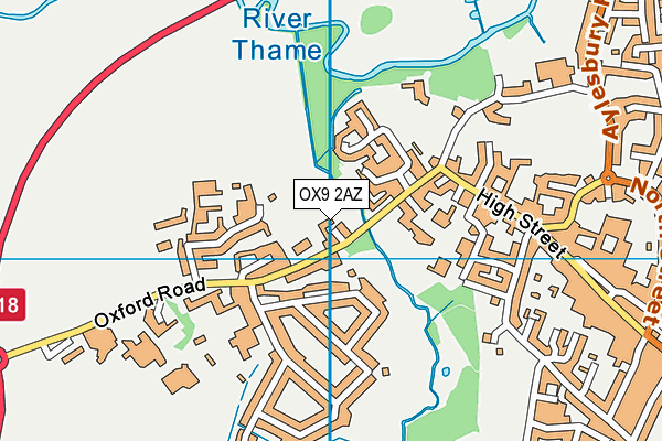 OX9 2AZ map - OS VectorMap District (Ordnance Survey)