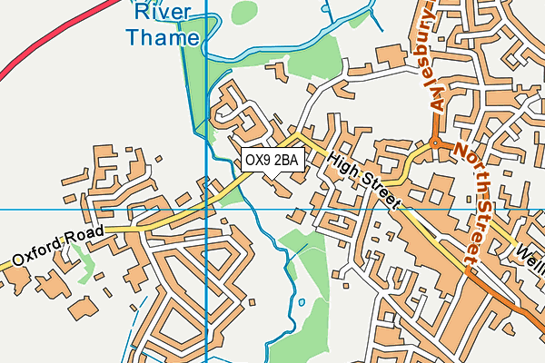 OX9 2BA map - OS VectorMap District (Ordnance Survey)