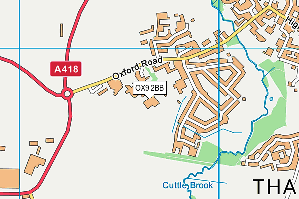 Thame Leisure Centre map (OX9 2BB) - OS VectorMap District (Ordnance Survey)