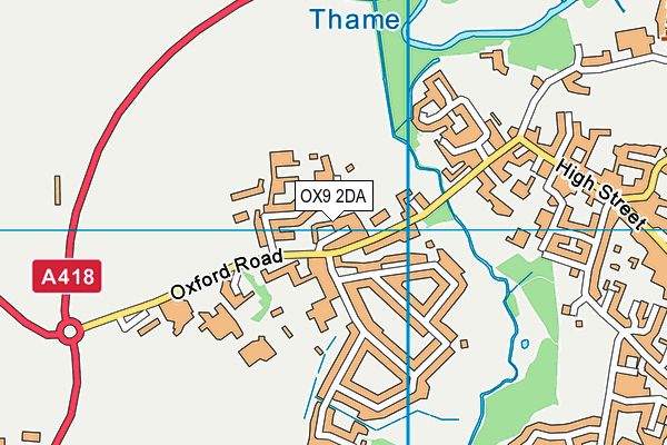 OX9 2DA map - OS VectorMap District (Ordnance Survey)