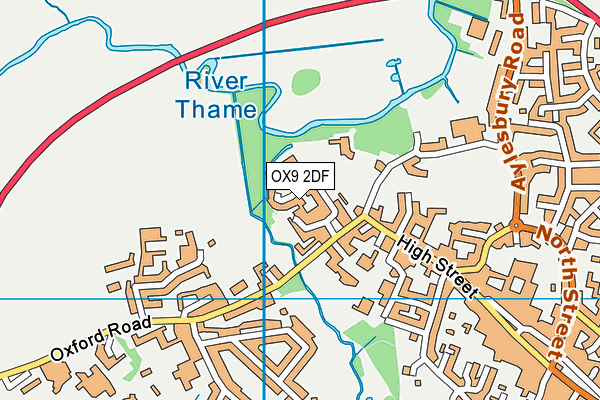 OX9 2DF map - OS VectorMap District (Ordnance Survey)