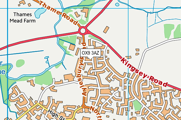 OX9 3AZ map - OS VectorMap District (Ordnance Survey)