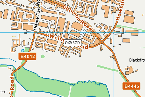 OX9 3GD map - OS VectorMap District (Ordnance Survey)