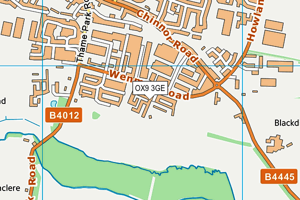 OX9 3GE map - OS VectorMap District (Ordnance Survey)