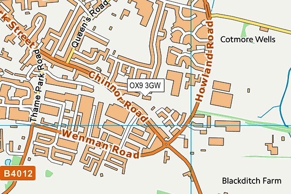 OX9 3GW map - OS VectorMap District (Ordnance Survey)