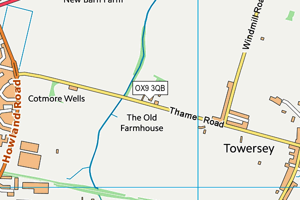 OX9 3QB map - OS VectorMap District (Ordnance Survey)