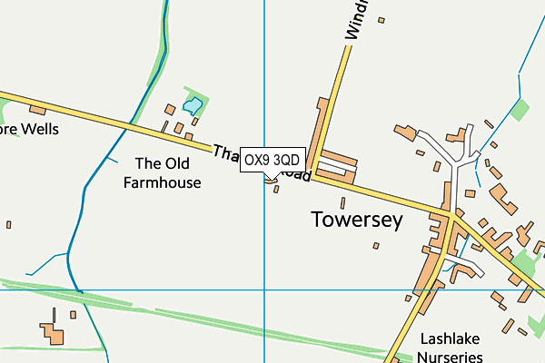 OX9 3QD map - OS VectorMap District (Ordnance Survey)