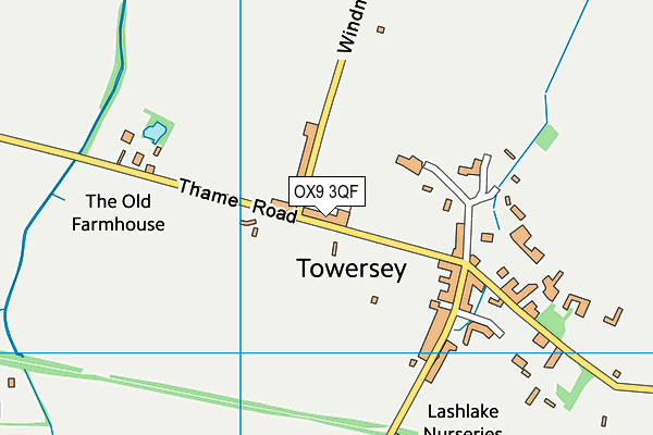 OX9 3QF map - OS VectorMap District (Ordnance Survey)