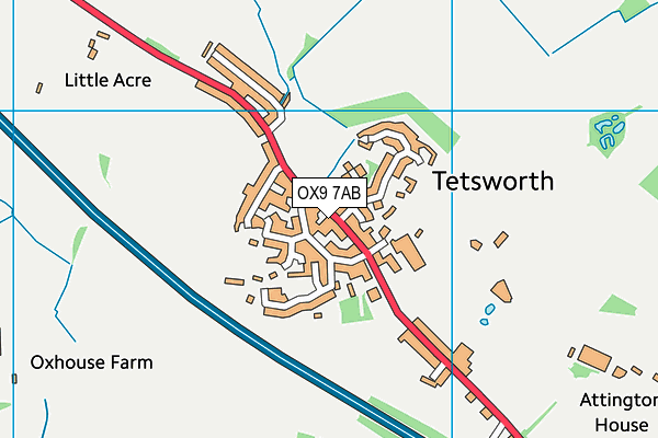 Tetsworth Primary School map (OX9 7AB) - OS VectorMap District (Ordnance Survey)