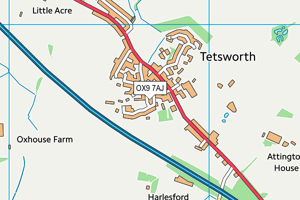 OX9 7AJ map - OS VectorMap District (Ordnance Survey)