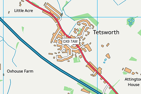 OX9 7AW map - OS VectorMap District (Ordnance Survey)