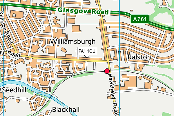 PA1 1QU map - OS VectorMap District (Ordnance Survey)