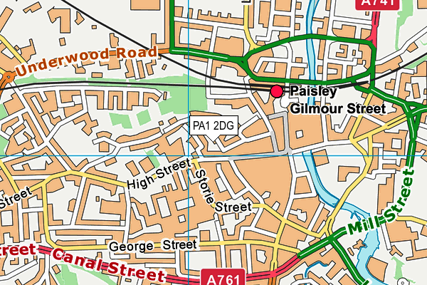PA1 2DG map - OS VectorMap District (Ordnance Survey)