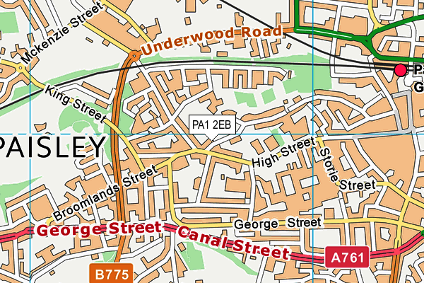 PA1 2EB map - OS VectorMap District (Ordnance Survey)