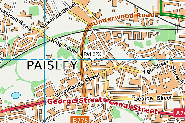 PA1 2PX map - OS VectorMap District (Ordnance Survey)